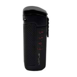 F.E.S.S. CEO Triple Torch Lighter by Lotus Group – Windproof Butane Lighter with Fuel Level Window, Large Flame Adjuster, Fold-Out Cigar Punch, Metal Housing – Lights up to 12,000 Feet