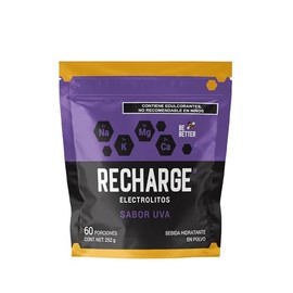 Be Better RECHARGE, Electrolitos En Polvo 60 Porciones, Sabor Uva, 252 g