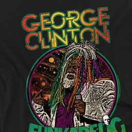 George Clinton Live Hair Women's T Shirt, Black, Large