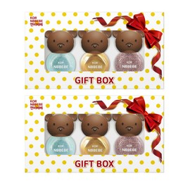 Enbebe children's nail polish 3-piece gift set, bling sky + bling gold + bling star, 2 pieces / 엔비베베 어린이 매니큐어 3종 선물세트, 블링하늘 + 블링골드 + 블링스타, 2개