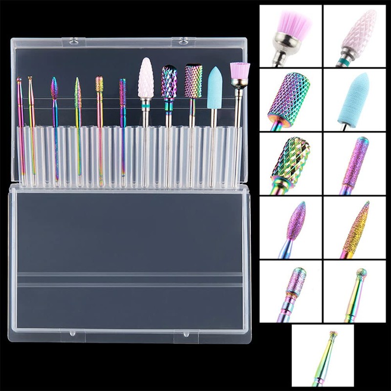 BDHI 11 Piece Nail Drill Bit Set, Ceramic Nail Cutter