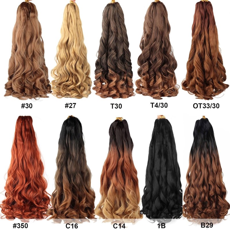 French Curly Braiding Hair,24 Inch Loose Wavy 8 Pack Bouncy