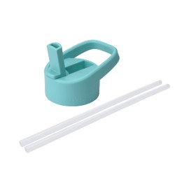 HYDRO CELL Sports Cap w/Straw for Wide Mouth Water Bottles - BPA Free Flip Spout Replacement Lid - 64 oz, 40 oz, 32 oz, 24 oz, 18 oz, 14 oz. Sports Top Accessories (Teal Sports Cap, 64oz)