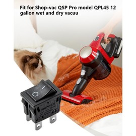 ON-Off Switch Fit for QPL45 12 Gallon Shop-vac QSP Pro for 4 Pins Wet and Dry Vacuum (Black)