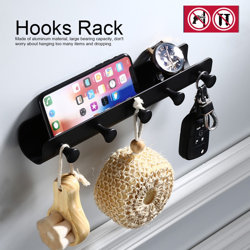 U shaped Household Bathroom Wall Mounted Hook Aluminum Towel Clothes