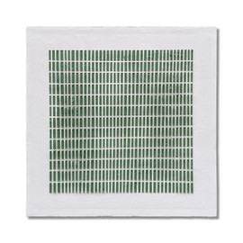 NANKAI Art Hand-Painted Green and White Thick Texture Abstract Art Contemporary Minimalist Canvas Oil Painting Living Room, Corridor, Office Wall Decoration Art, 24x24 inches