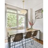 VONLUCE Modern Chandeliers, 18" Drum Chandeliers with 2-Layer Fabric Shade,
