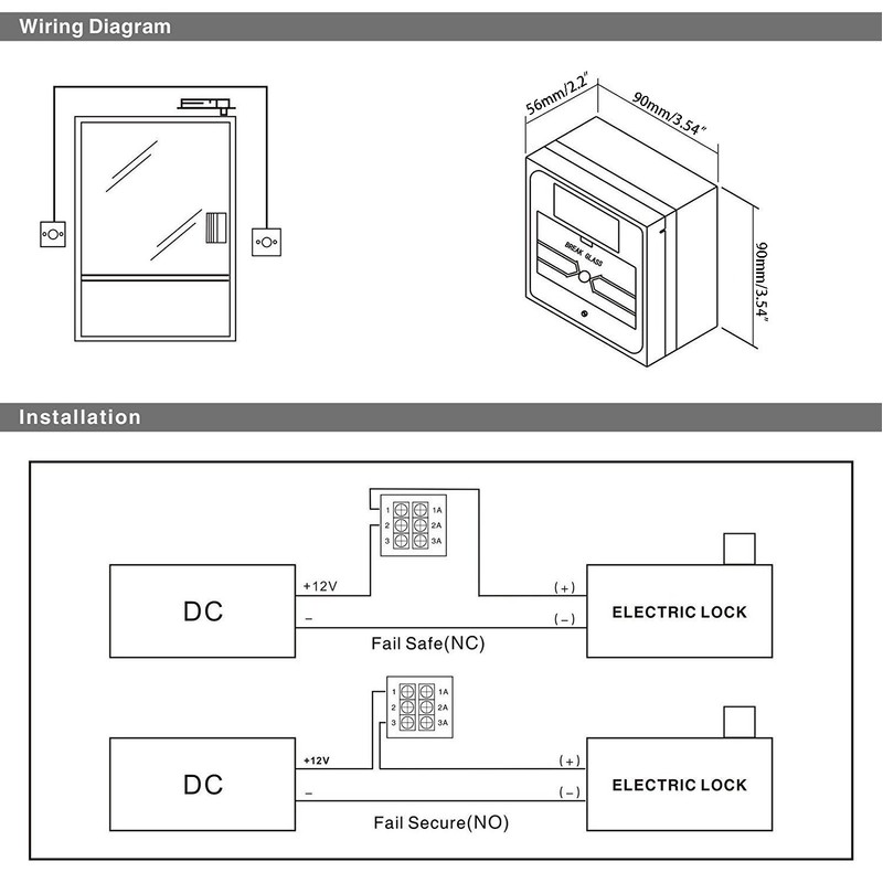 UHPPOTE Resettable Break Glass Fire Emergency Exit Release Button for