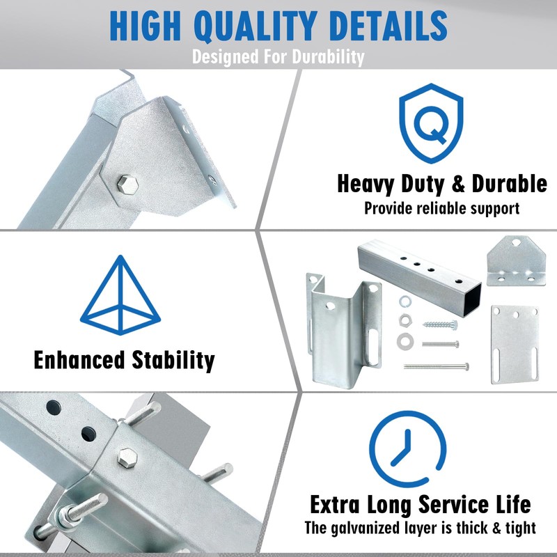 MorningRo 4 Pack Boat Trailer Bunk Brackets Kits Hot Dip
