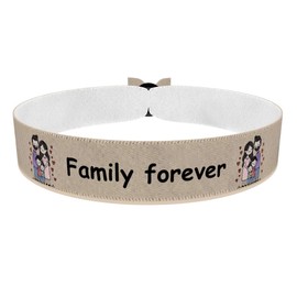 Stoffarmband Family forever united - Wasserfestes Satinarmband für Familie und Freunde - Freundschaftsarmband - Emotionale Armbänder für besondere Anlässe - Geschenke für Familie & Freunde