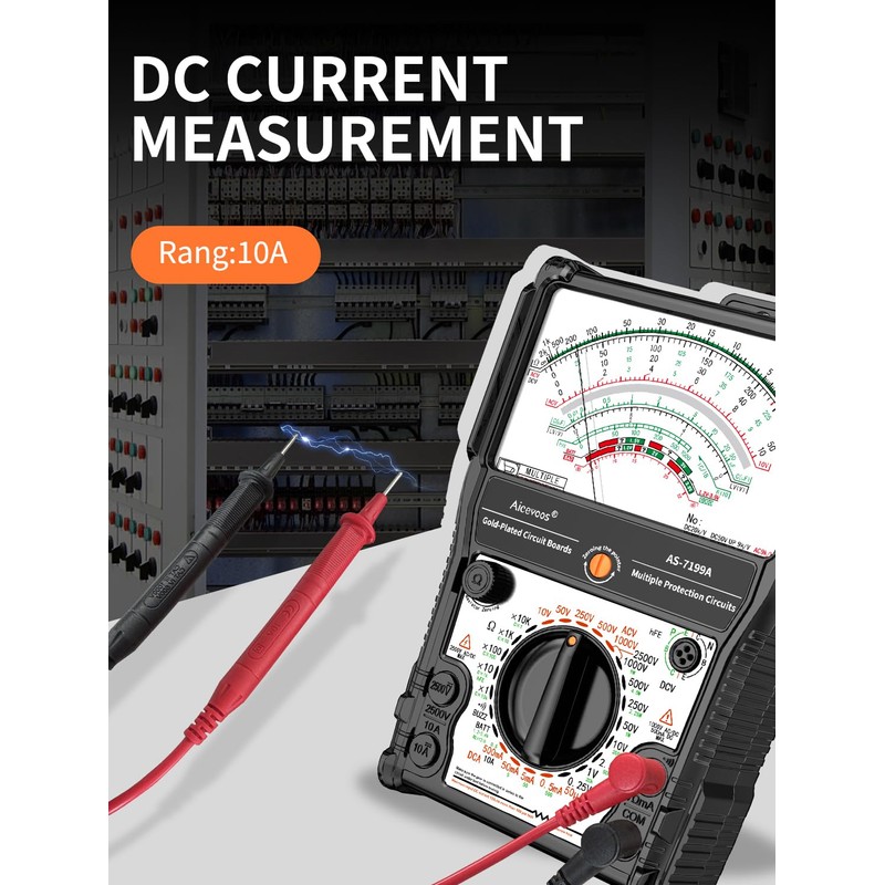 Analog Multimeter AS-7199A, Pointer Multimeter, AC DC Volt 2500V, DC