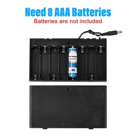 LED Neon Battery Pack for Neon Signs, Portable 12V Battery Charger for Weddings, Trade Shows, Outdoor Events, and More (8AA, Black)