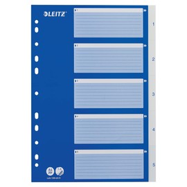 Leitz Register für A4, Deckblatt aus Karton und Trennblätter aus Kunststoff, Taben mit Monatsdruck Jan-Dez, Blau/Weiß, 12546001