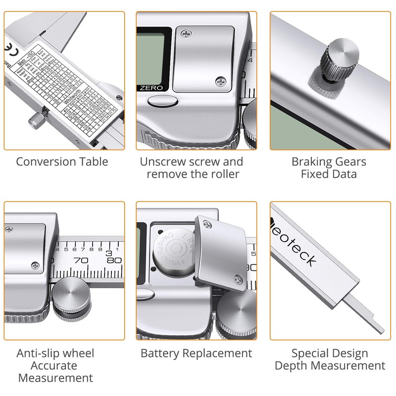Neoteck Digital Caliper 7.9 inches (200 mm) Stainless Steel 3
