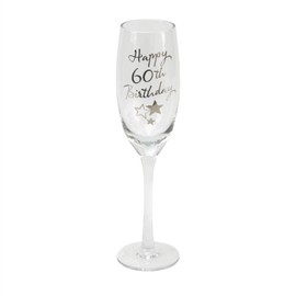60th Birthday Stars Champagne Flute Glass Gift