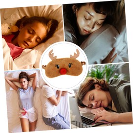 LALAFINA 1pc Adorable Plush Sleep Eye Mask for Women Cartoon Elk Blindfold Lightproof Shading Eye Cover for Travel Use Comfortable and Skin-friendly Design