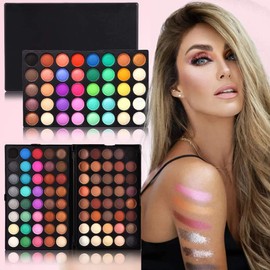 Paleta de Sombras de Ojos, 120 colores de Sombras para Ojos Kit Set Profesional Paleta Maquillaje para Mujer Matte Smoky Shimmer Glitter,3 Capas,Diario,Principiantes