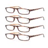 MODFANS Reading Glasses Demi +2.25-4 Pairs Fashion Readers Narrow Frame