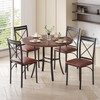 VECELO 5 Piece Dining Table Set for 4, Wood Grain