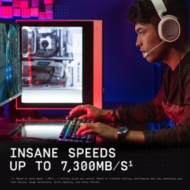 WD_BLACK SN850X 1TB NVMe M.2 SSD, M.2 2280 NVMe SSD, Gaming Expansion SSD, PCIe Gen4 NVMe, High Performance Internal SSD, Read speeds up to 7300 MB/s, Write speeds up to 6,300 MB/s, Black