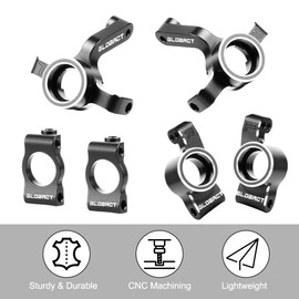 GLOBACT Aluminum Spindles & Caster Blocks & Rear Hubs Set for LOSI 1/24 Micro-B 1/28 Micro-T RC Upgrade Parts Replace LOS-1982 LOS-1984 LOS-1983