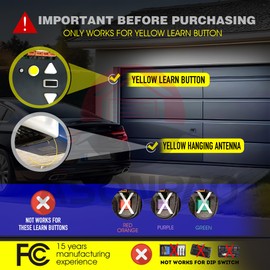 41A7633 Assurelink Remote only for a Yellow Learn Button of Sears Craftsman Garage Door Opener myQ(1Pack) Security+2.0 MyQ