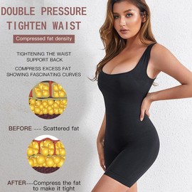 Shapewear for Women Postpartum Belly Control Tight Waist Shaping Body Shaper Plus Size Butt Lifter Waist Trainer Top:_black_4XL