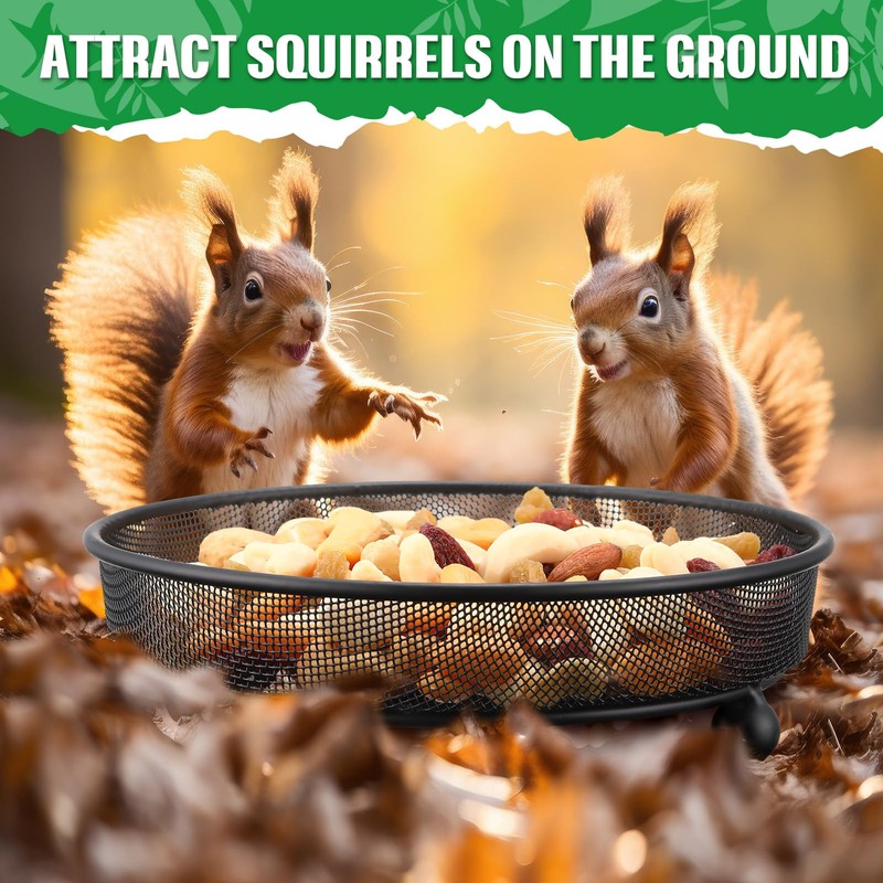 Nuogo 4 Pcs Ground Bird Feeder Tray 7 Inches Platform