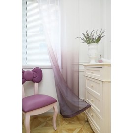 MOONVAN Cortinas traslúcidas degradadas de 84 pulgadas de largo, 2 paneles de gasa para filtrar la luz, bolsillo básico para barra para recámara, sala de estar, habitación de los niños, cocina y patio