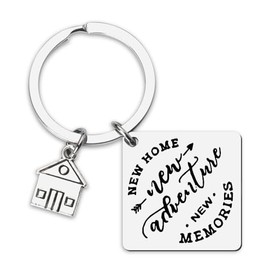 Housewarming Gift New Home Keychain for Couples House Warming Gifts Keychains for New Home Owners Frends New Home Keychain Realtor Gift for Clients New Home New Adventures New Memories Keychains