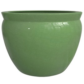 Red Lantern 14" Celadon Porcelain Fishbowl Planter