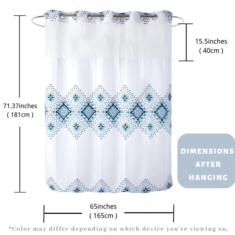 Ecoehoe 71" W x74 H Hotel Grade Fabric Hook Free