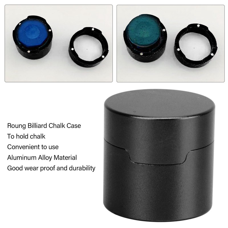Billiard Chalk Case Round Aluminum Alloy Pool Cue Chalk Box