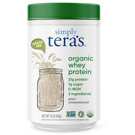 teraswhey Grass Fed Organic Whey Protein, Plain, 12 Ounce                                                                                             
