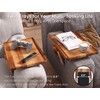 Danfoxer 2 Pack Acacia Wood Couch Arm Tray,Couch Tray,Folding Sofa