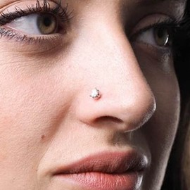 JFORYOU JFORYOU Fake Nose Ring Hoop Studs Non Piercing Double Rings for Women Men