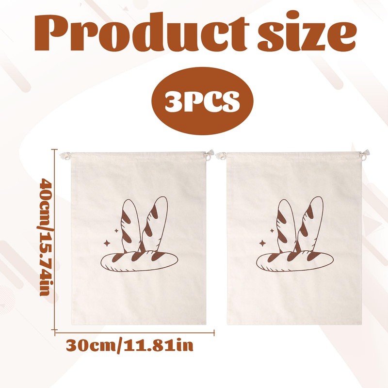 Bread Bag 3pcs Bread Bags for Homemade Breads Reuse Breads
