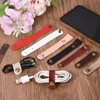 sourcing map Pack of 5 Leather Cable Ties Cable Organiser