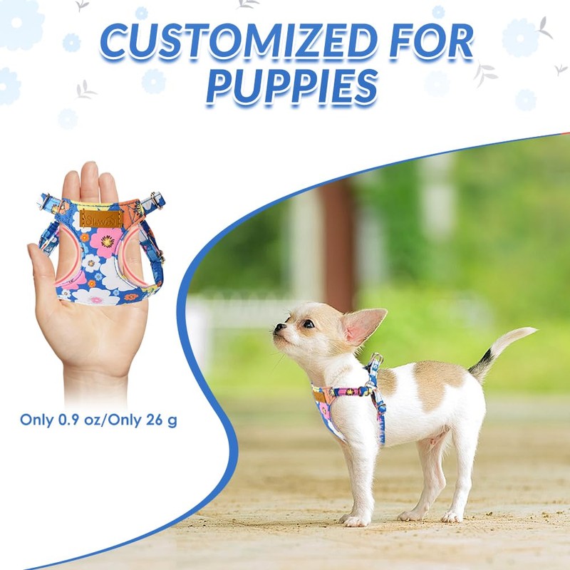 SlowTon Puppy Harness and Leash Set - No Pull Soft