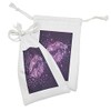 Lunarable Purple Fabric Pouch Set of 2, Digital Modern Woman