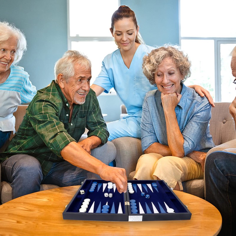 GSE Games & Sports Expert Premium Leather Backgammon Board Game