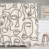 Yookeb Abstract Face Minimalist Modern Bathroom Shower Curtain Line Art