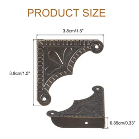 uxcell 30pcs Vintage Corner Protector 1.5"x1.5"x0.3" Decorative Metal Edge Corner Protectors Brackets with Mounting Nails for Box Wooden Case Chest Table Desk Bronze