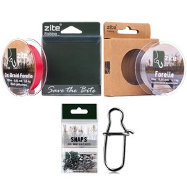 Zite Fishing Line Set Trout Braided Line 0.06 mm Fluorocarbon Leader Trout Line 30 Pieces Carabiner Snaps Fishing Swivels