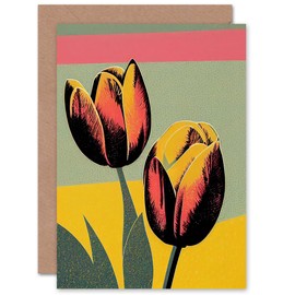 Artery8 Boho Tulips for Wife Her Mum Sister Daughter Mom Gran Nan Birthday Thank You Mothers Day Blank Art Greeting Card