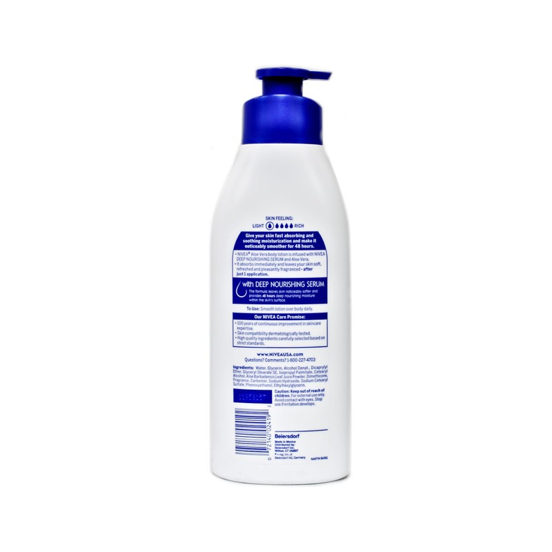 NIVEA Lotion Aloe Vera 48 Hour Pump, 16.9 Ounce