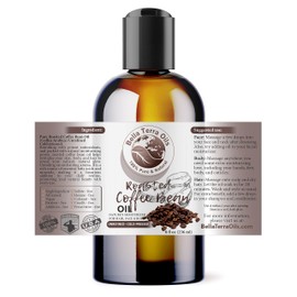Bella Terra Oils Roasted Coffee Bean Carrier Oil. 8oz. 100% Pure. Cold-pressed. Unrefined. Rich in Antioxidants. Chemical-free. Natural Moisturizer.