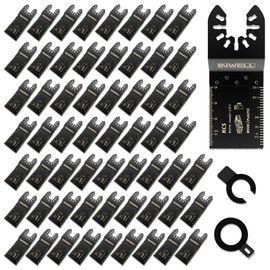 Inwell 60pcs HCS Oscillating Saw Blades for Wood & Plastic, Universal Saw Blades for Oscillating Tools, Compatible with Dewalt, Bosch, Milwaukee, Ryobi, and More!