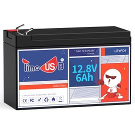 12V 6Ah Lithium LiFePO4 Deep Cycle Battery, 3000+ Cycles Lithium Iron Phosphate Rechargeable Battery for UPS, Lighting, Fish Finder and RV, Built-in BMS 1 Pack