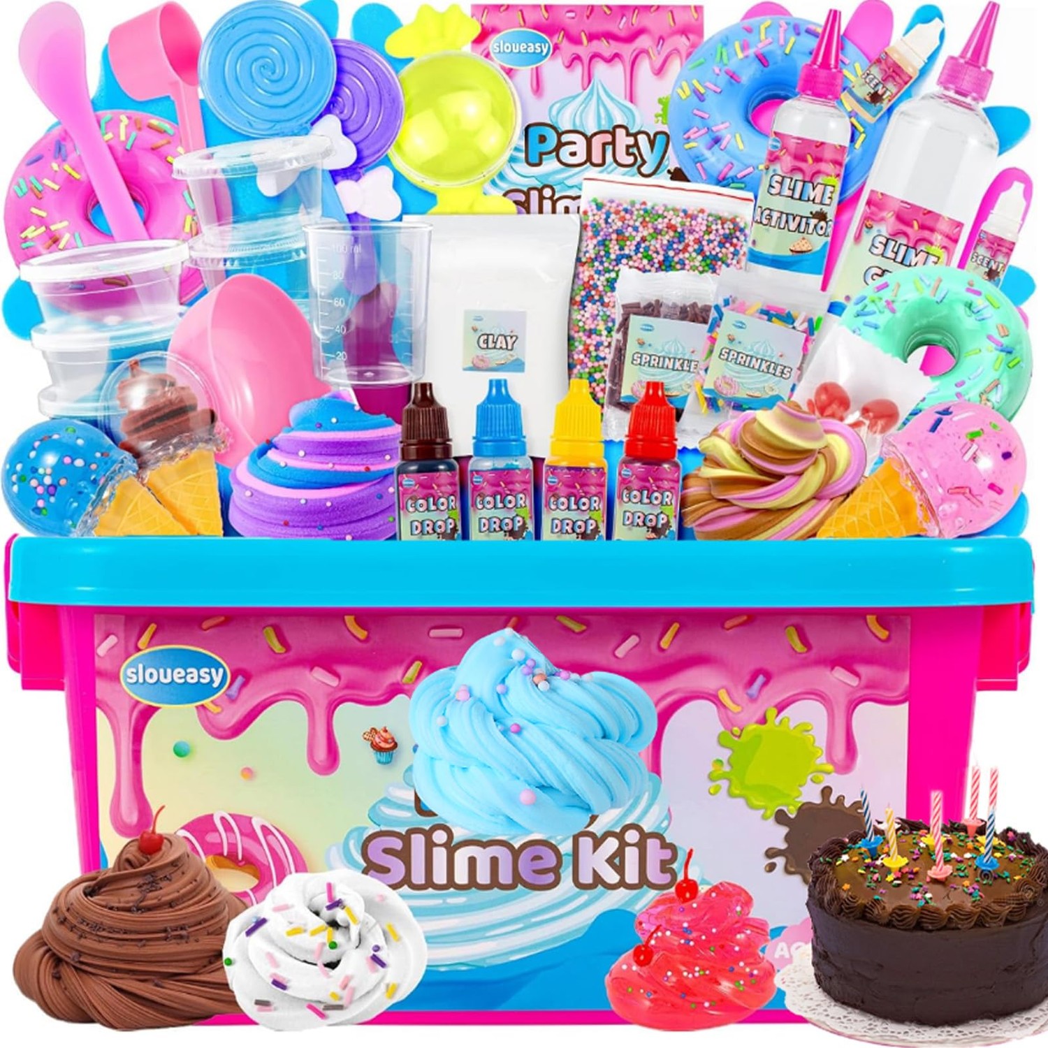 Large Party Slime Kit for Girls and Boys, Max Party Favors Slime Making ...